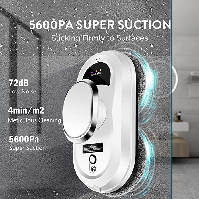 KING Window Cleaner Robot,Smart Glass Cleaning Robotic with 5600Pa Strong Suction, Remote Control Window Cleaning Robot for Windows/Tiles/Class Door